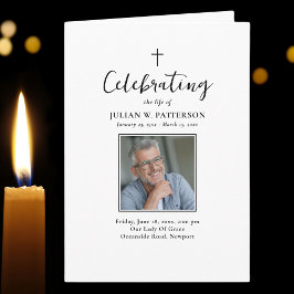 Programa Fotos simples Clásico Funeral Orden del servicio