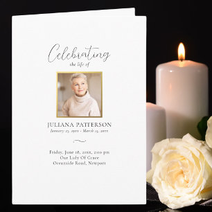 Programa Fotos simples y elegantes celebración del funeral