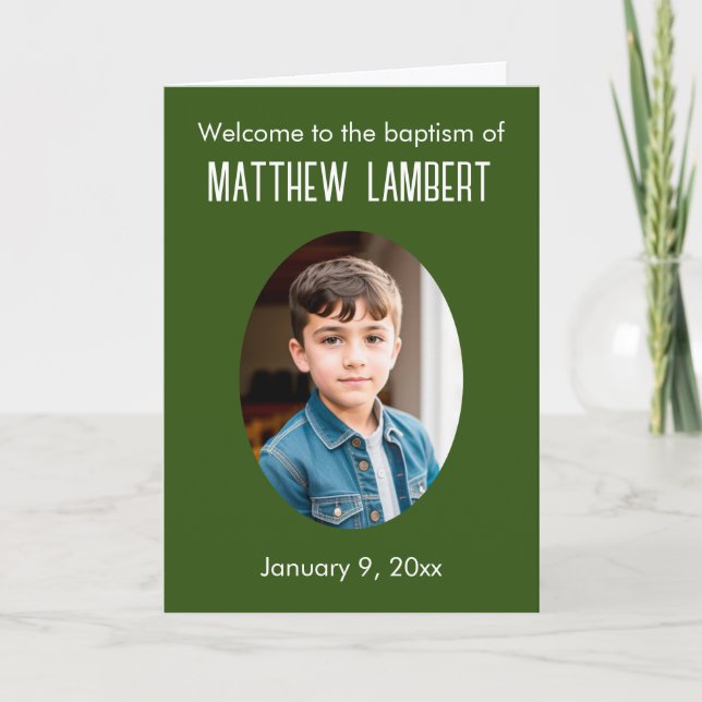 Programa Fotos verdes oscuras frente al bautismo doblado Po (Anverso)