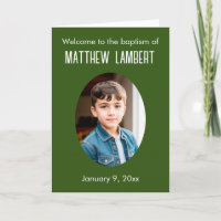 Fotos verdes oscuras frente al bautismo doblado Po