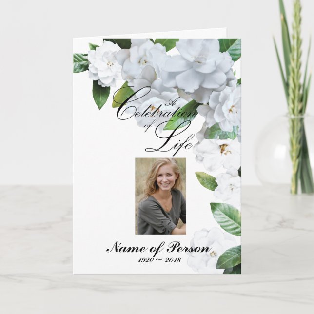 Programa fúnebre floral de las flores blancas de (Anverso)