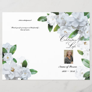 Programa Funeral Bi-Fold - Gardenias Blancas