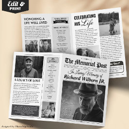 Programa funeral Celebración de la Tarjeta de Peri