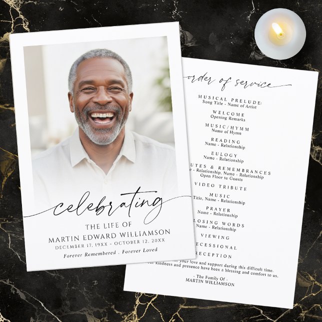 Programa Funeral Celebration of Life Order of Service Photo (Subido por el creador)