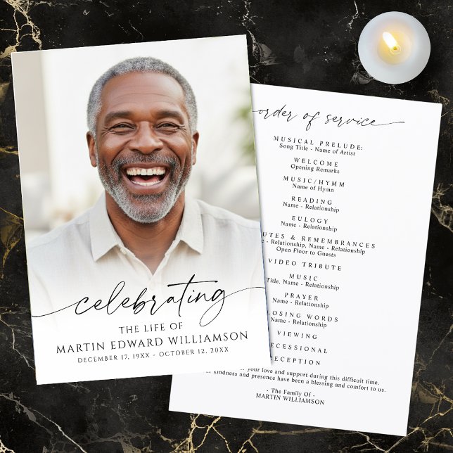 Programa Funeral Celebration of Life Photo Order of Service (Subido por el creador)