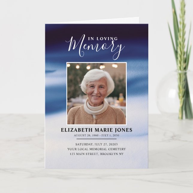 Programa Funeral conmemorativo de la foto azul de la Marina (Anverso)