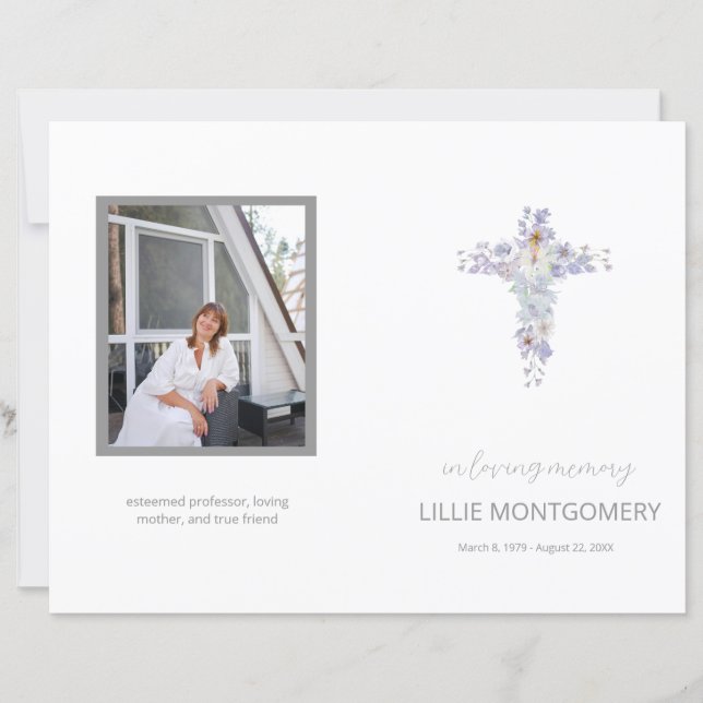 Programa Funeral Cruzado de Flores de 4 páginas de (Anverso)