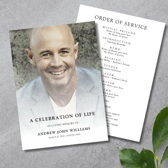 Programa funeral de Celebración de la Vida Fotográ (Celebration of Life Photo Program)