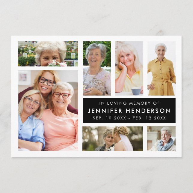 Programa Funeral de Collage de fotos de memoria moderno (Anverso)