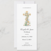 Programa Funeral de Cruz Floral En Memoria Amorosa