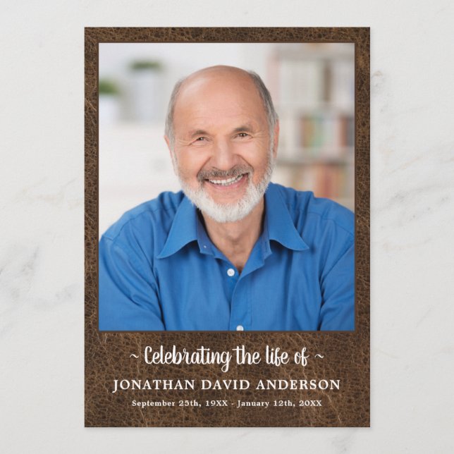 Programa Funeral De Fotos De La Celebración De La Vida Memo (Anverso)