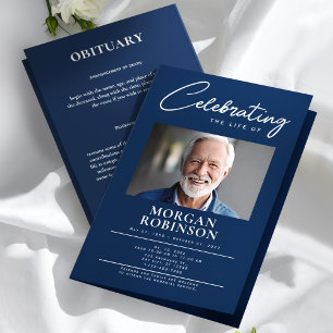 Programa funeral de la foto de la Marina en azul