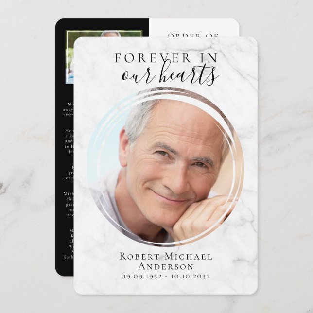 Programa Funeral de Marble Photo (Anverso / Reverso)