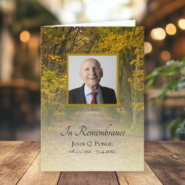 Programa Funeral del Autumn Leaves Lane Servicio plegado