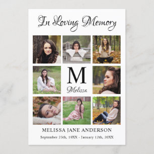 Programa Funeral del Servicio de Fotografías Personalizado 