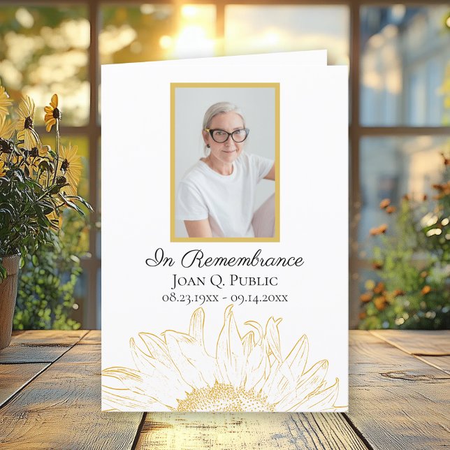 Programa Funeral del Servicio Gráfico de Girasol Amarillo d (Subido por el creador)