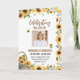 Programa Funeral - Diseño de girasoles