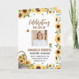 Programa Funeral - Diseño de girasoles