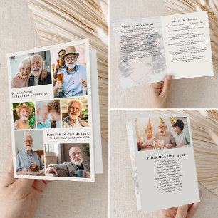 Programa Funeral Doblado De 9 Fotografías Modernas En Memor