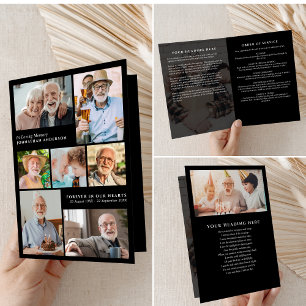 Programa Funeral Doblado De 9 Fotografías Modernas En Memor