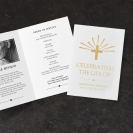 Programa funeral elegante de Golden Cross & Rays