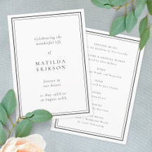 Funeral elegante | Orden clásico de servicio