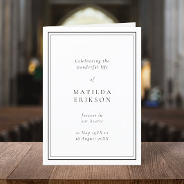 Programa Funeral elegante | Orden clásico de servicio dobla