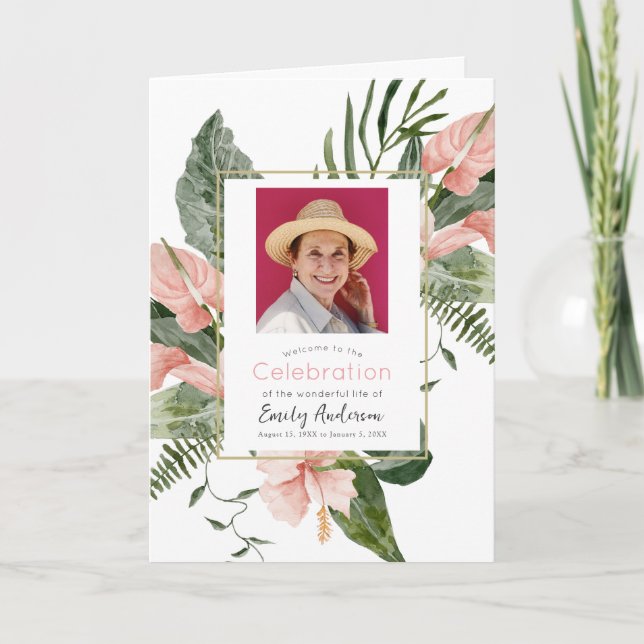 Programa Funeral Floral Tropical Rosa (Anverso)