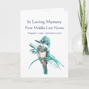 Programa Funeral Kingfisher Watercolor Bird