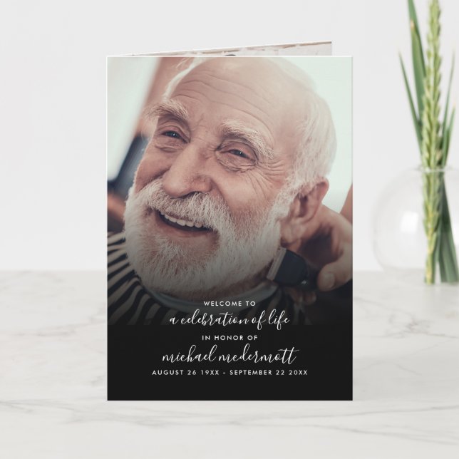 Programa Funeral/Memorial de escritura manuscrita moderno d (Anverso)