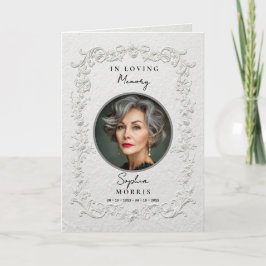 Programa Funeral Memorial Floral con Relieve Falso