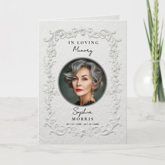 Programa Funeral Memorial Floral con Relieve Falso (Anverso)