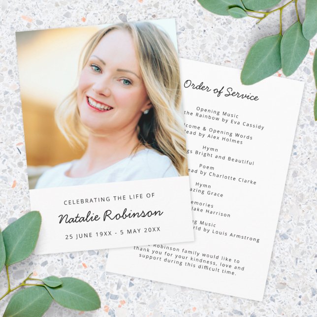 Programa Funeral moderno | Celebración de la vida por orden (Subido por el creador)