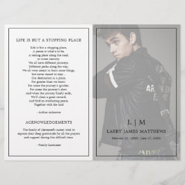 Programa Funeral Moderno Simple Monograma