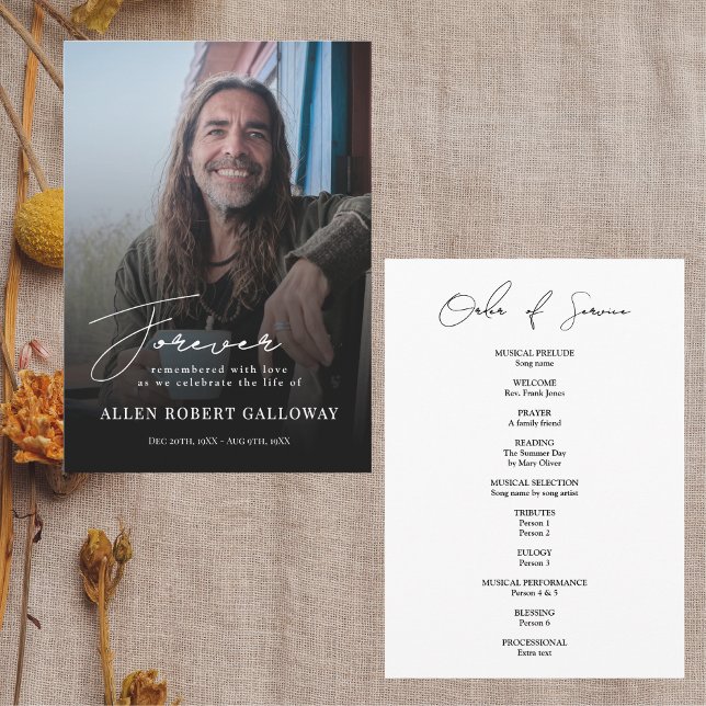 Programa Funeral moderno y elegante orden de servicio (Subido por el creador)