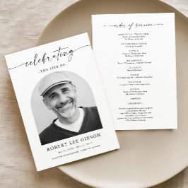 Programa Funeral Orden Del Servicio Celebración De La Foto