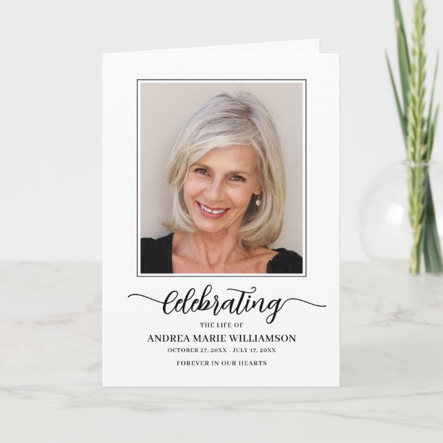 Programa Funeral Orden del Servicio Foto Memorial doblado (Anverso)