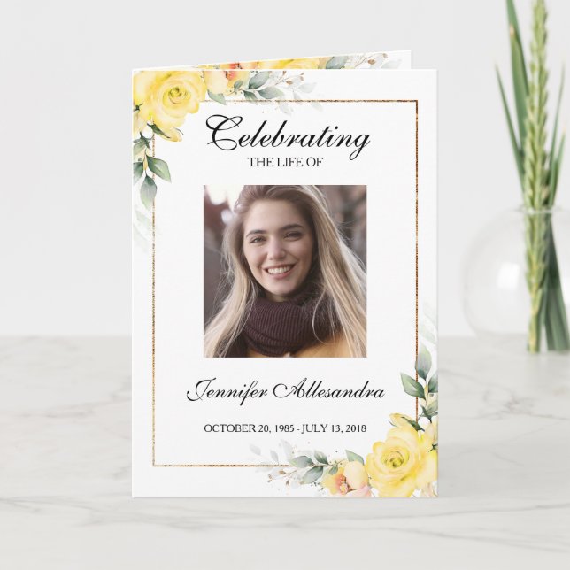 Programa Funeral Order of Service Greenery Memorial Program (Anverso)