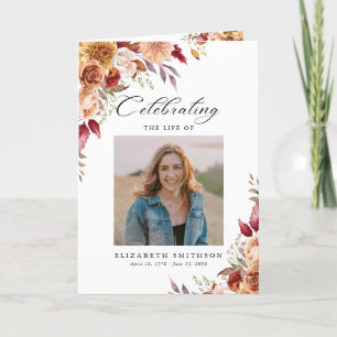 Programa Funeral Otoño Foto Orden de Servicio