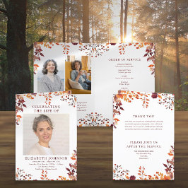 Programa Funeral Otoño Orden De Servicio