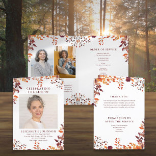 Programa Funeral Otoño Orden De Servicio