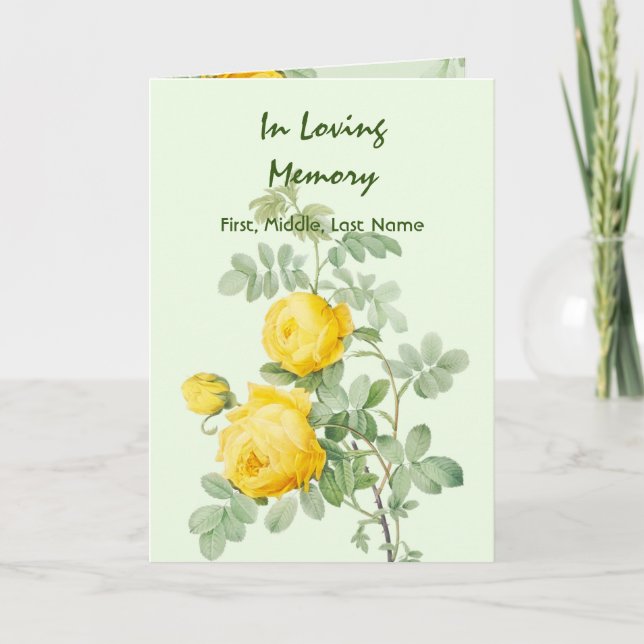 Programa Funeral Personalizado Yellow Roses Garden (Anverso)