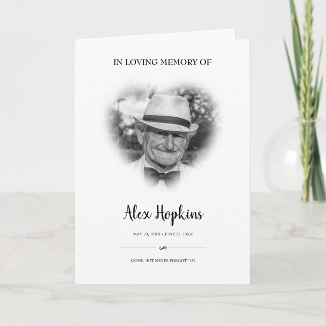 Programa Funeral plegado conmemorativo de la foto del marco (Anverso)