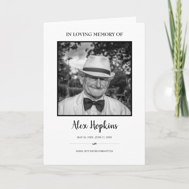 Programa Funeral plegado conmemorativo de la foto del marco (Anverso)