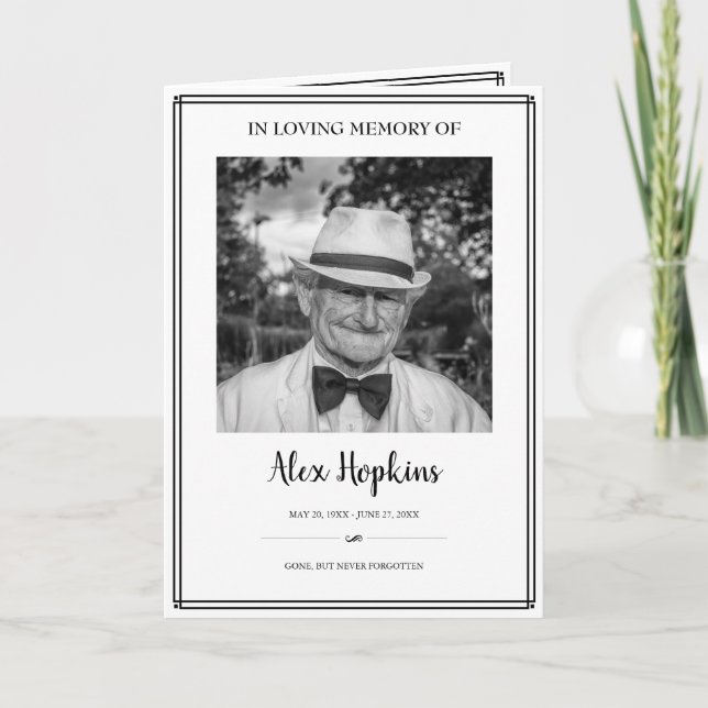 Programa Funeral plegado de memoria fotográfica (Anverso)