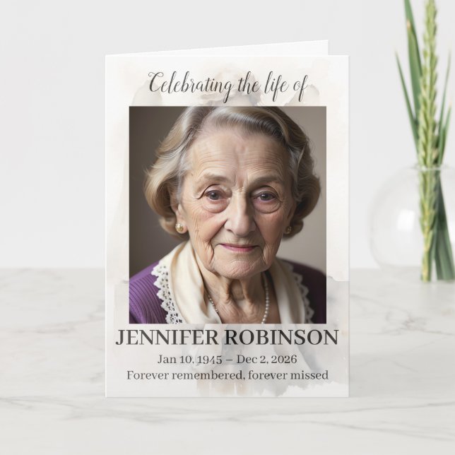 Programa Funeral Program Angel Memorial Service Elegant (Anverso)