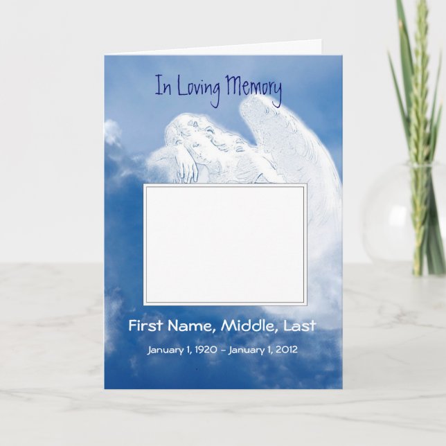 Programa Funeral Program Angel, Scripture, Christian (Anverso)