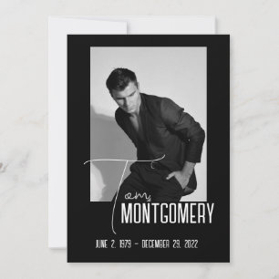 Programa Funeral Simple Black Photo