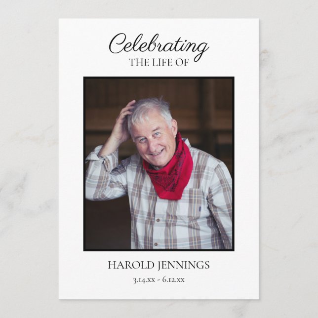 Programa Funeral Simple Orden Obituario de Servici (Anverso)