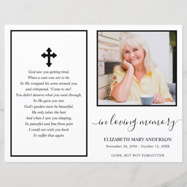 Programa Funeral Simple Photo (Anverso)